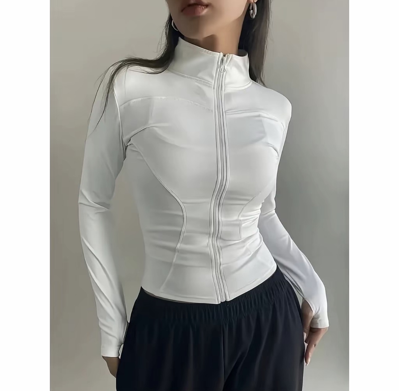 Blusa Manga Longa Gola Alta Academia Suplex Dia a Dia Inverno Moda 2025