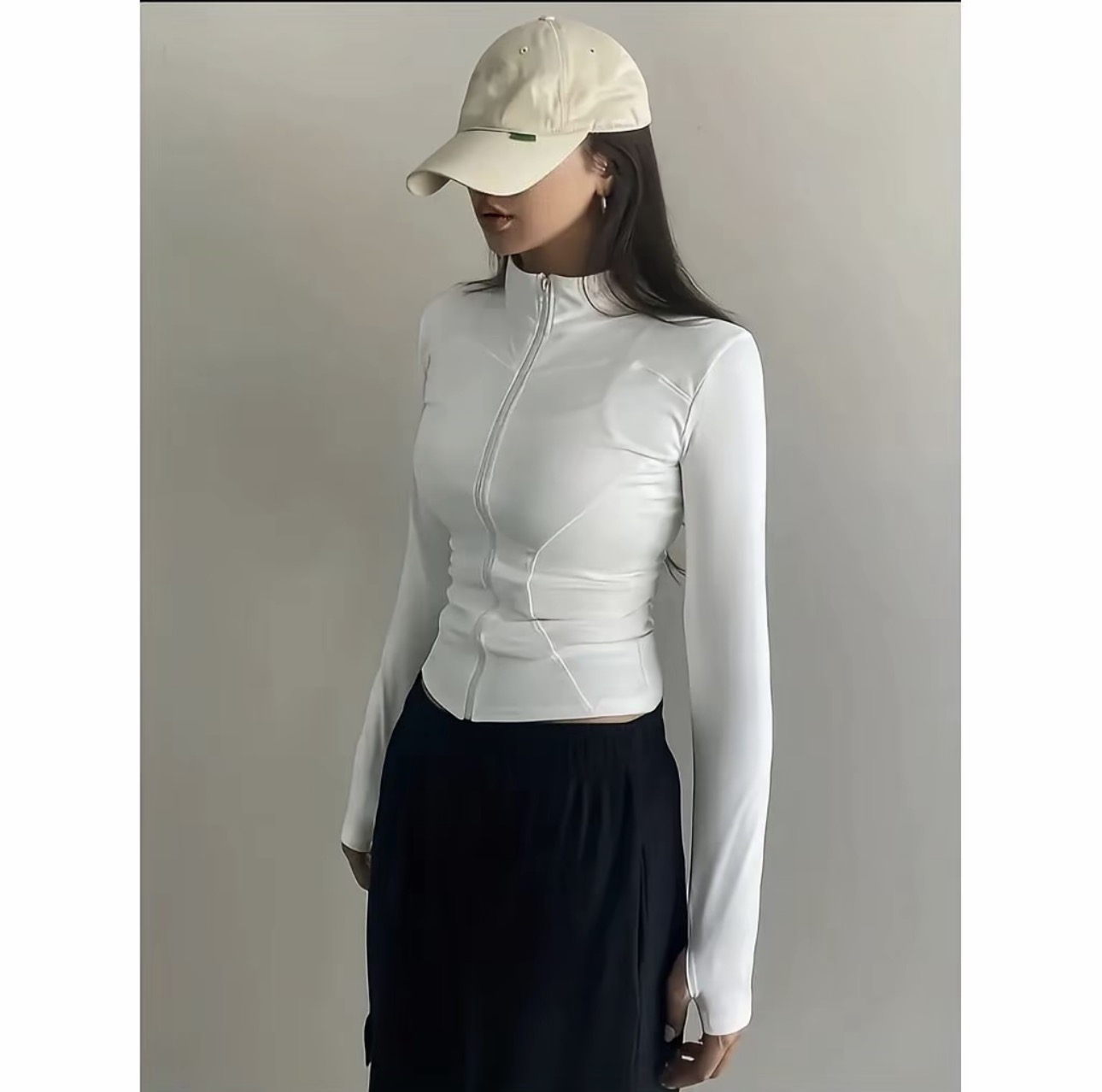 Blusa Manga Longa Gola Alta Academia Suplex Dia a Dia Inverno Moda 2025 - 2